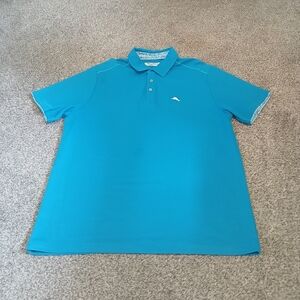 Tommy Bahama Island Zone Blue Polo Shirt Men's Size Large